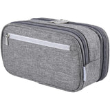 Big Capacity Pencil Case Large Storage Pencil Bag Pouch 3 Comparments Pen Case Makeup Bag for Adults Office Supplies Stationery Organizer Holder, Gray