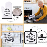 Conjunto de cozinha Nana de 5 peças, inclui 2 toalhas de prato Nana, 2 almofadas de forno Nana, suporte de panela, luva de forno Nana, presente de Nana para casa, aniversário, cozinha, cozimento, assar (estilo Nana)