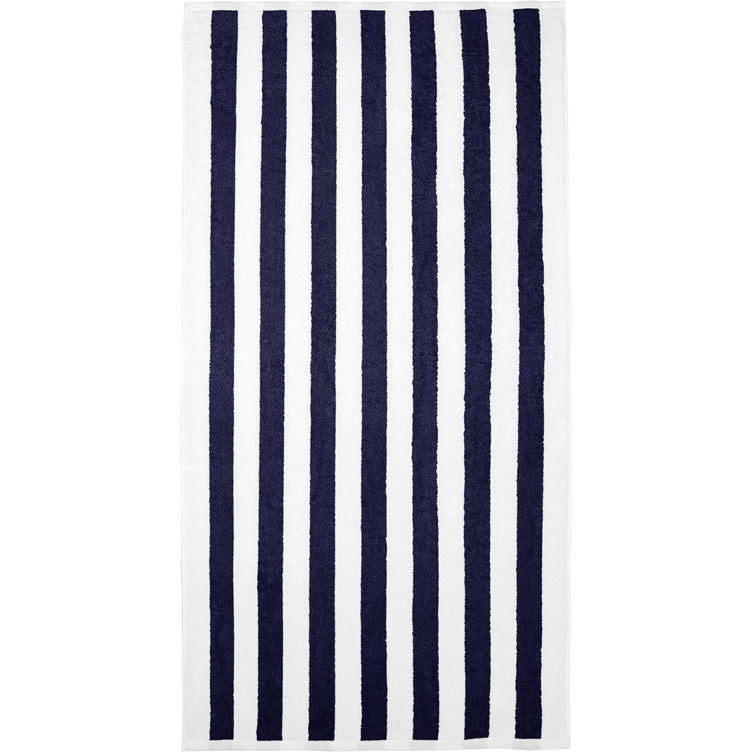 Toalha de praia, pacote com 2, azul marinho, 59,84" C x 29,92" L  Toalha de praia, pacote com 2, azul marinho, 59,84" C x 29,92" L