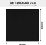 Black Cloth Napkins (12 Pack, 20x20 Inches), Ideal Dinner Napkins for Party, Wedding and Lunch/Dinner
