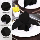Black Cloth Napkins (12 Pack, 20x20 Inches), Ideal Dinner Napkins for Party, Wedding and Lunch/Dinner