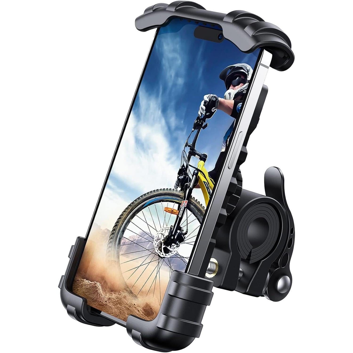 Bike Phone Holder, Motorcycle Phone Mount - Motorcycle Handlebar Cell Phone Clamp, Scooter Phone Clip for 15 Pro Max/Plus, 14 Pro Max, S9, S10 and More 4.7" to 6.8" Smartphones Bike Phone Holder, Motorcycle Phone Mount - Motorcycle Handlebar Cell Phone Clamp, Scooter Phone Clip for 15 Pro Max/Plus, 14 Pro Max, S9, S10 and More 4.7" to 6.8" Smartphones