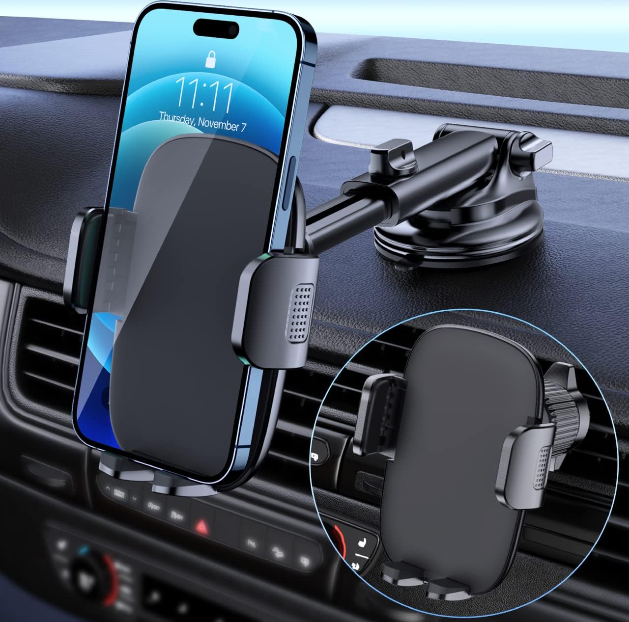 Suporte de telefone para carro Suporte de telefone para painel de para-brisa de carro Ventilação de ar Universal Hands Free Suporte de telefone celular para automóvel