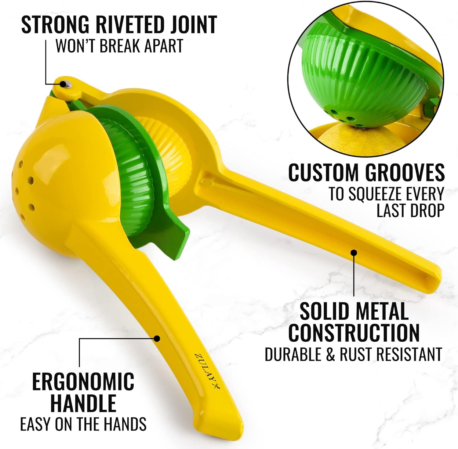 2-In-1 Lemon Squeezer Manual - Sturdy, Max Extraction Hand Juicer Lemon Squeezer Gets Every Last Drop - Easy to Clean Manual Citrus Juicer - Easy-to-Use Lemon Juicer Squeezer-Yellow/Green 2-In-1 Lemon Squeezer Manual - Sturdy, Max Extraction Hand Juicer Lemon Squeezer Gets Every Last Drop - Easy to Clean Manual Citrus Juicer - Easy-to-Use Lemon Juicer Squeezer-Yellow/Green