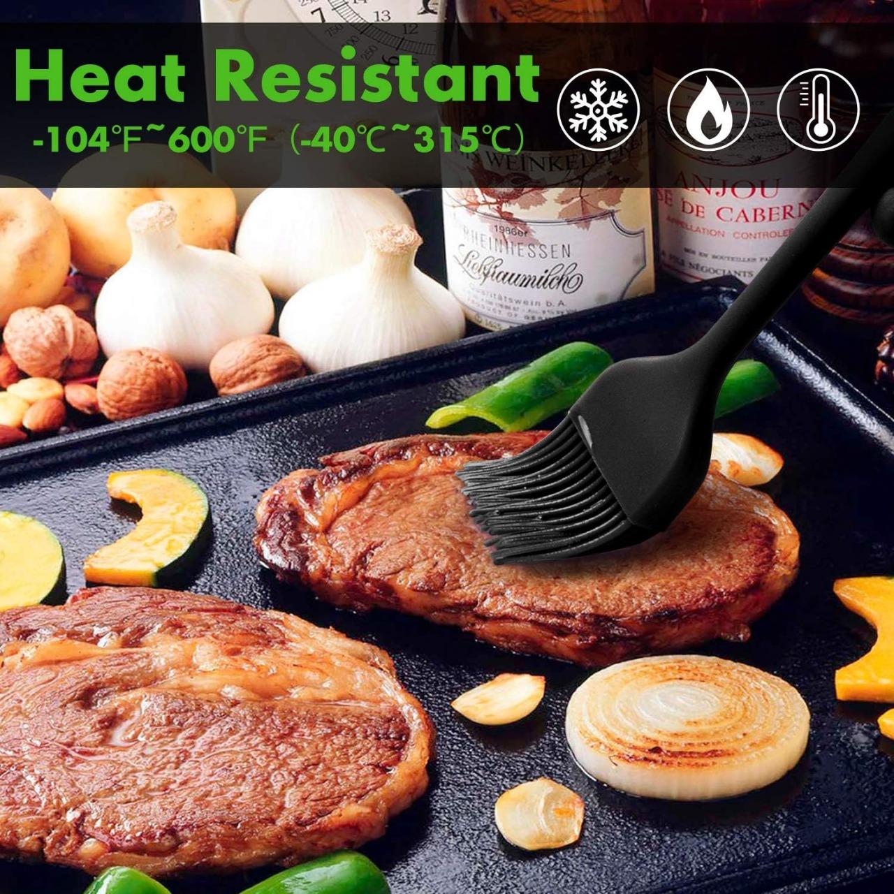 Basting Brushes Silicone Heat Resistant Pastry Brushes Spread Oil Butter Sauce Marinades for BBQ Grill Barbecue Baking Kitchen Cooking BPA Free Dishwasher Safe (Black 2) Basting Brushes Silicone Heat Resistant Pastry Brushes Spread Oil Butter Sauce Marinades for BBQ Grill Barbecue Baking Kitchen Cooking BPA Free Dishwasher Safe (Black 2)
