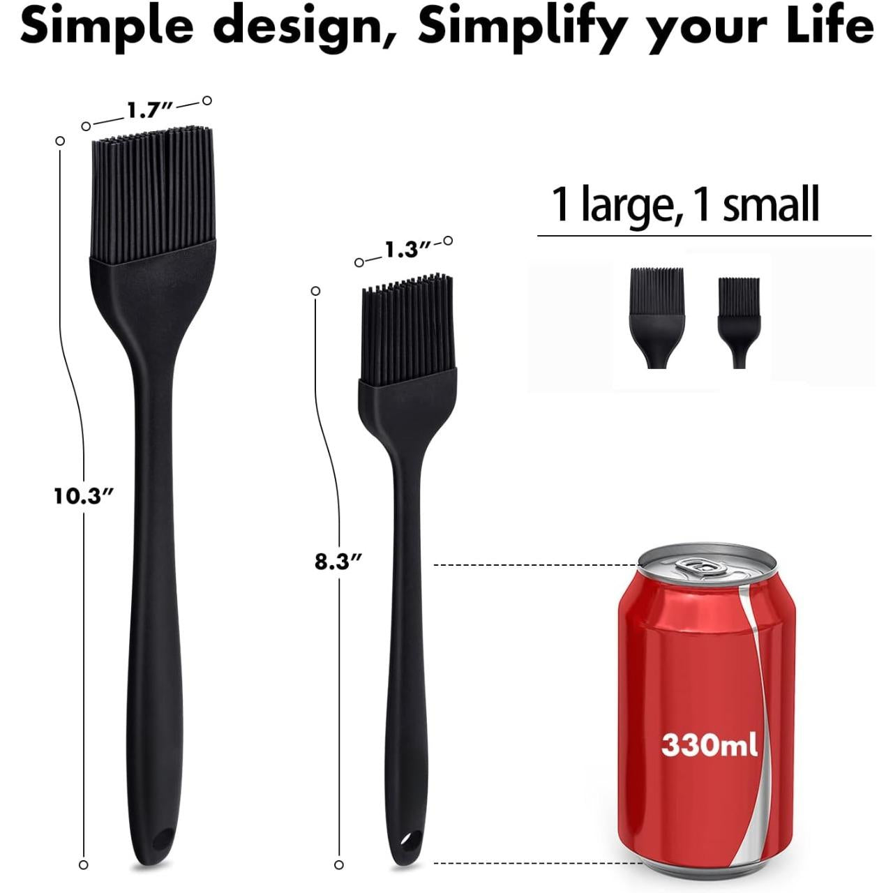 Basting Brushes Silicone Heat Resistant Pastry Brushes Spread Oil Butter Sauce Marinades for BBQ Grill Barbecue Baking Kitchen Cooking BPA Free Dishwasher Safe (Black 2) Basting Brushes Silicone Heat Resistant Pastry Brushes Spread Oil Butter Sauce Marinades for BBQ Grill Barbecue Baking Kitchen Cooking BPA Free Dishwasher Safe (Black 2)