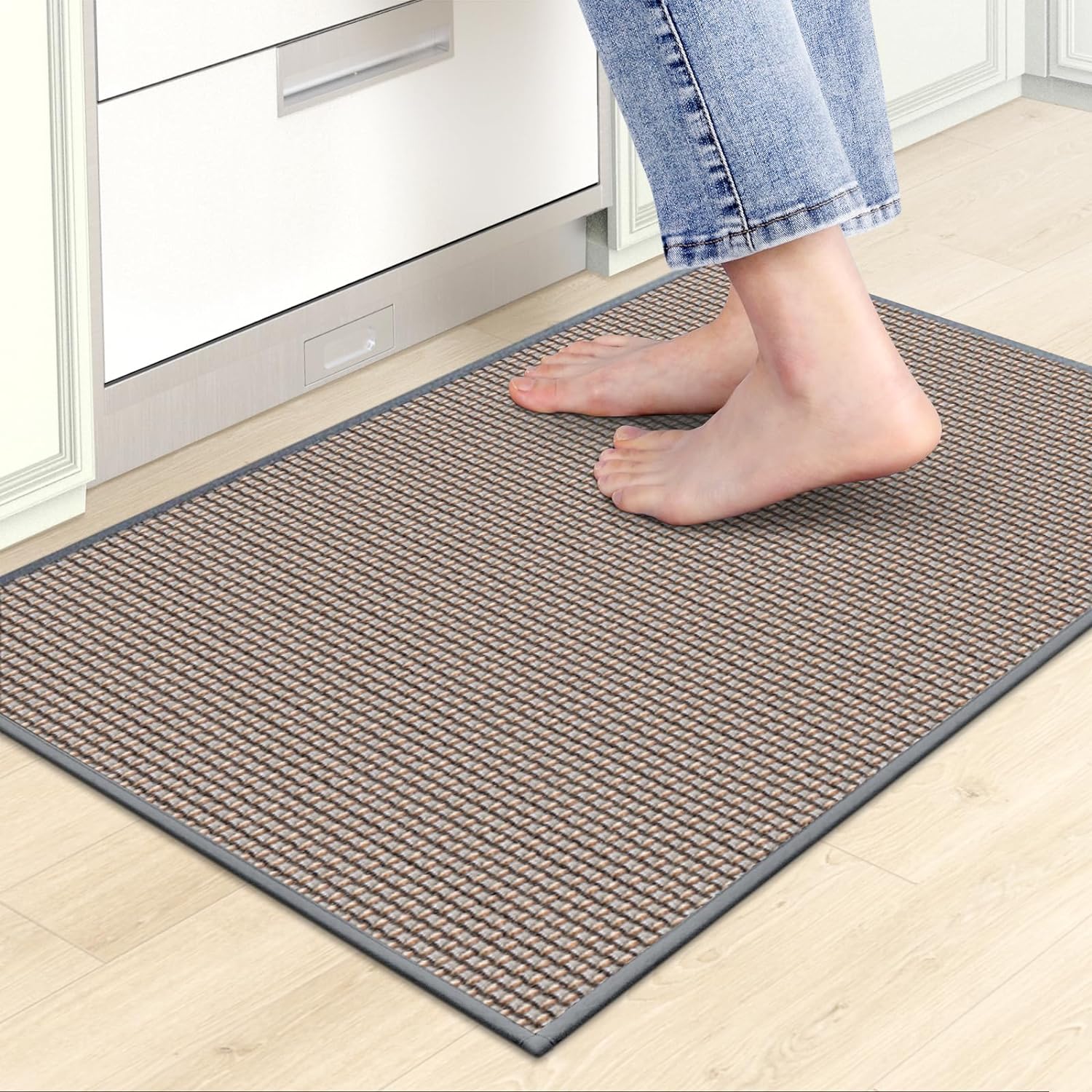 Tapetes de cozinha para piso, tapete de cozinha, antiderrapante, lavável, tapete absorvente para cozinha na frente da pia, entrada, capacho de porta interno com revestimento de borracha, tapete de pé estilo fazenda, 17,3" x 28"  Tapetes de cozinha para piso, tapete de cozinha, antiderrapante, lavável, tapete absorvente para cozinha na frente da pia, entrada, capacho de porta interno com revestimento de borracha, tapete de pé estilo fazenda, 17,3" x 28"