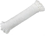90 pés 1/4 polegada (7 mm) Nylon Poly Rope Flag Pole Polipropileno Varal de Roupas Camping Utility Bom para Tie Pull Swing Climb Knot (Branco)