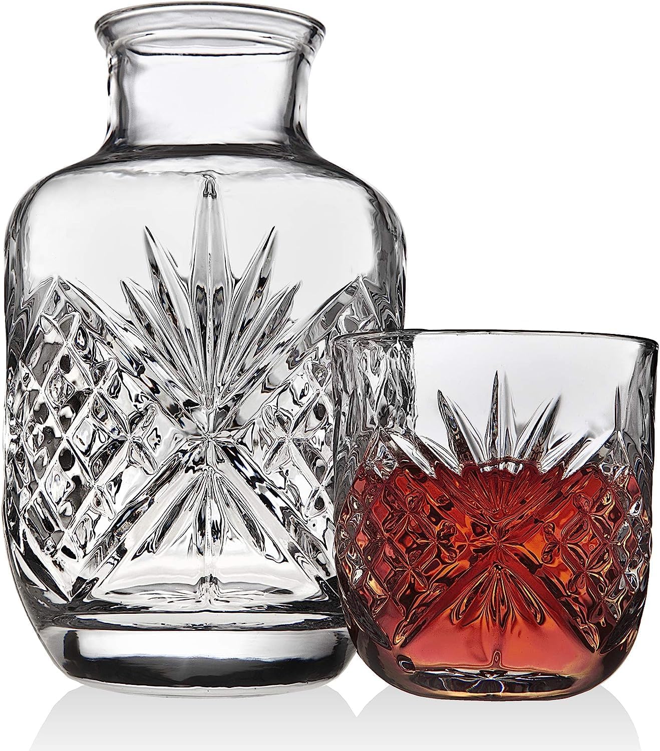 Bedside Night Carafe - Cup and Bottle to Keep Next To Your Bed for a Handy Midnight Drink, 16oz Bedside Night Carafe - Cup and Bottle to Keep Next To Your Bed for a Handy Midnight Drink, 16oz