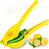 2-In-1 Lemon Squeezer Manual - Sturdy, Max Extraction Hand Juicer Lemon Squeezer Gets Every Last Drop - Easy to Clean Manual Citrus Juicer - Easy-to-Use Lemon Juicer Squeezer-Yellow/Green