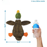 Brinquedos para cães 2 em 1 sem enchimento que fazem barulho com tecido macio e durável para animais de estimação pequenos, médios e grandes, sem enchimento para brincadeiras internas, comporta uma garrafa de plástico - 1 Wild Duck, médio