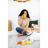 Brinquedos para cães de jantar, conjunto de 3, brinquedos de pelúcia para cães, brinquedos para cães que fazem barulho, brinquedos para animais de estimação de outono