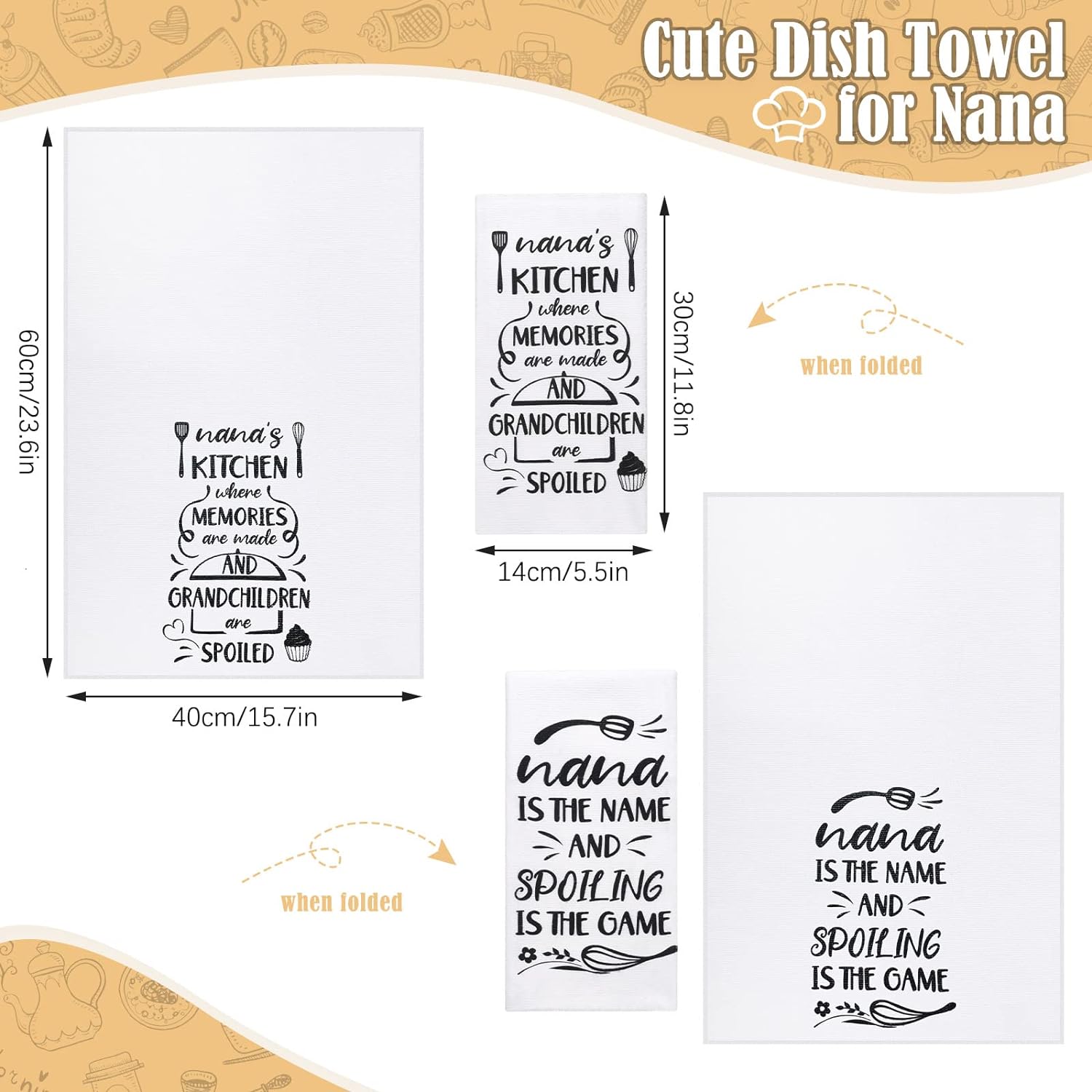 Conjunto de cozinha Nana de 5 peças, inclui 2 toalhas de prato Nana, 2 almofadas de forno Nana, suporte de panela, luva de forno Nana, presente de Nana para casa, aniversário, cozinha, cozimento, assar (estilo Nana)  Conjunto de cozinha Nana de 5 peças, inclui 2 toalhas de prato Nana, 2 almofadas de forno Nana, suporte de panela, luva de forno Nana, presente de Nana para casa, aniversário, cozinha, cozimento, assar (estilo Nana)