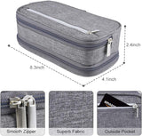 Big Capacity Pencil Case Large Storage Pencil Bag Pouch 3 Comparments Pen Case Makeup Bag for Adults Office Supplies Stationery Organizer Holder, Gray