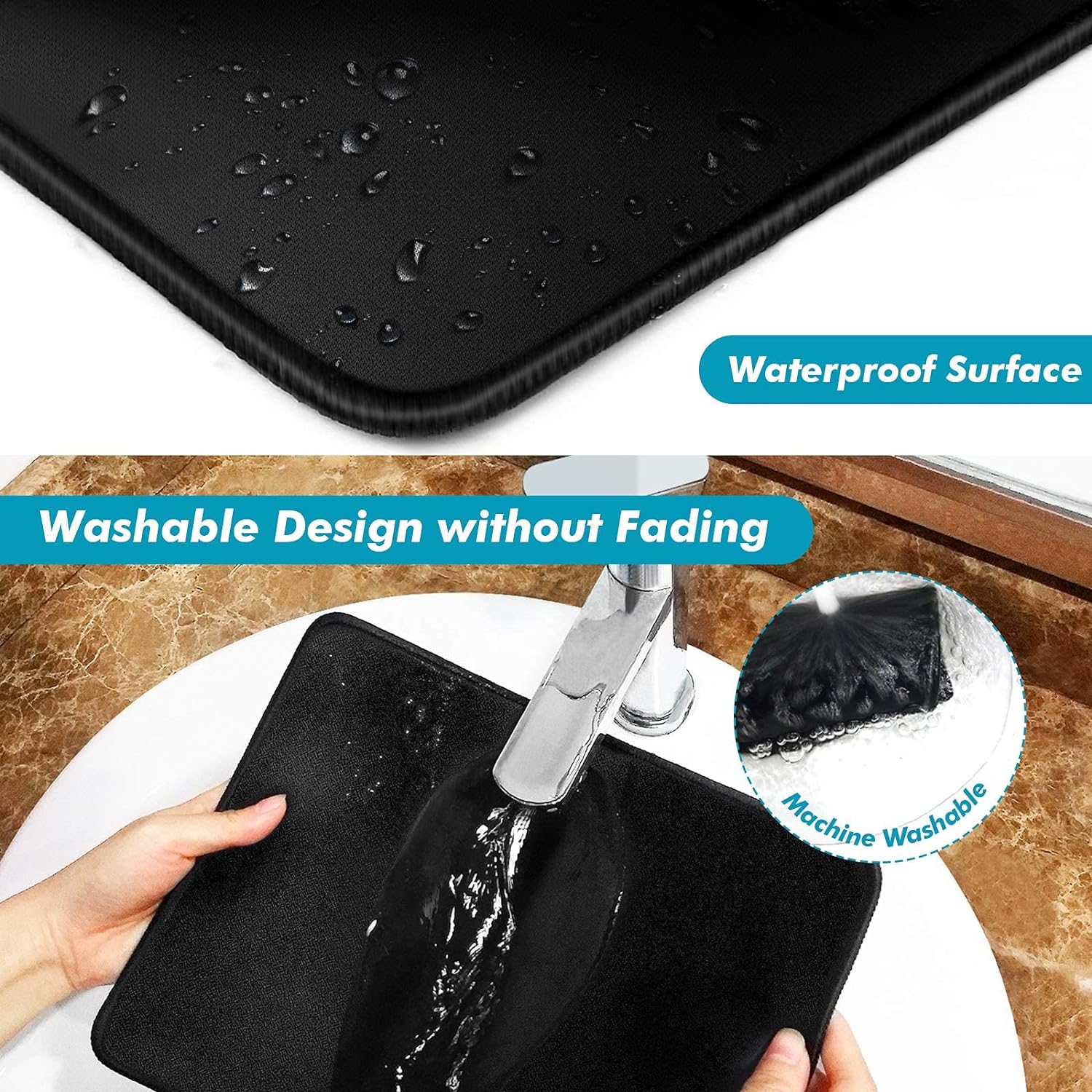 Black Mouse Pad 11 x 8 3/4 x 1/8 in. Basic Big Mouse Pad with Stitched Edges and Non-Slip Rubber Base, Waterproof Black Mouse Pad 11 x 8 3/4 x 1/8 in. Basic Big Mouse Pad with Stitched Edges and Non-Slip Rubber Base, Waterproof