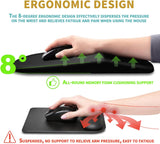 Mouse Pad Wrist Support with Massage Design, Wrist Rest Pain Relief Mousepad with Memory Foam&Non-Slip Base, Mouse Pads for Wireless Mouse & Desk (12x8 inch,Black)