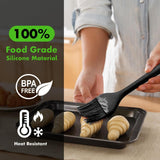 Basting Brushes Silicone Heat Resistant Pastry Brushes Spread Oil Butter Sauce Marinades for BBQ Grill Barbecue Baking Kitchen Cooking BPA Free Dishwasher Safe (Black 2)