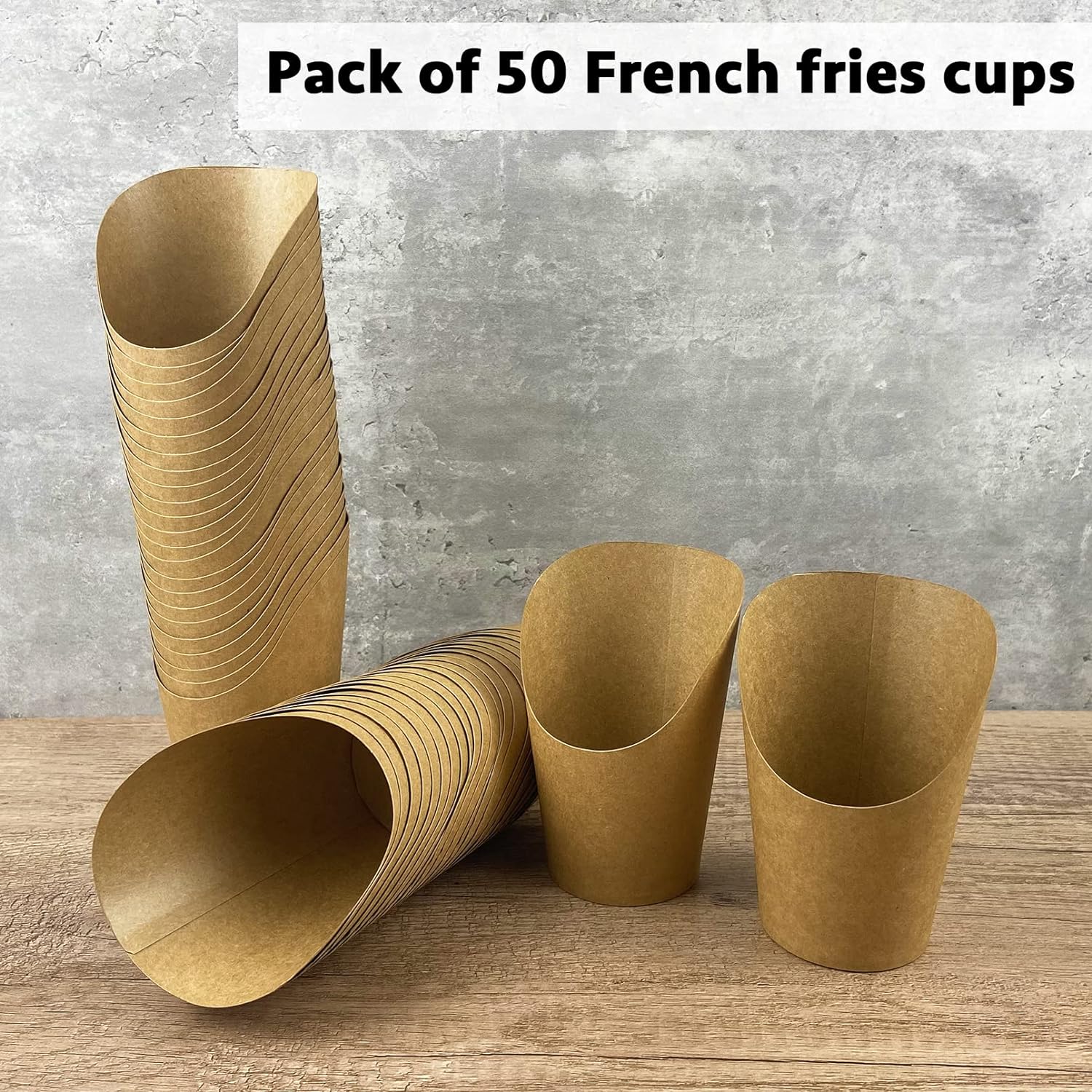 50 Pcs Fries Holder, 12oz Disposable Paper French Fry Cups Charcuterie Cups for all Occasions (12oz) 50 Pcs Fries Holder, 12oz Disposable Paper French Fry Cups Charcuterie Cups for all Occasions (12oz)