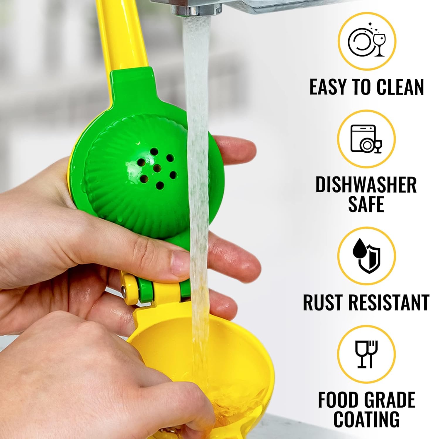 2-In-1 Lemon Squeezer Manual - Sturdy, Max Extraction Hand Juicer Lemon Squeezer Gets Every Last Drop - Easy to Clean Manual Citrus Juicer - Easy-to-Use Lemon Juicer Squeezer-Yellow/Green 2-In-1 Lemon Squeezer Manual - Sturdy, Max Extraction Hand Juicer Lemon Squeezer Gets Every Last Drop - Easy to Clean Manual Citrus Juicer - Easy-to-Use Lemon Juicer Squeezer-Yellow/Green