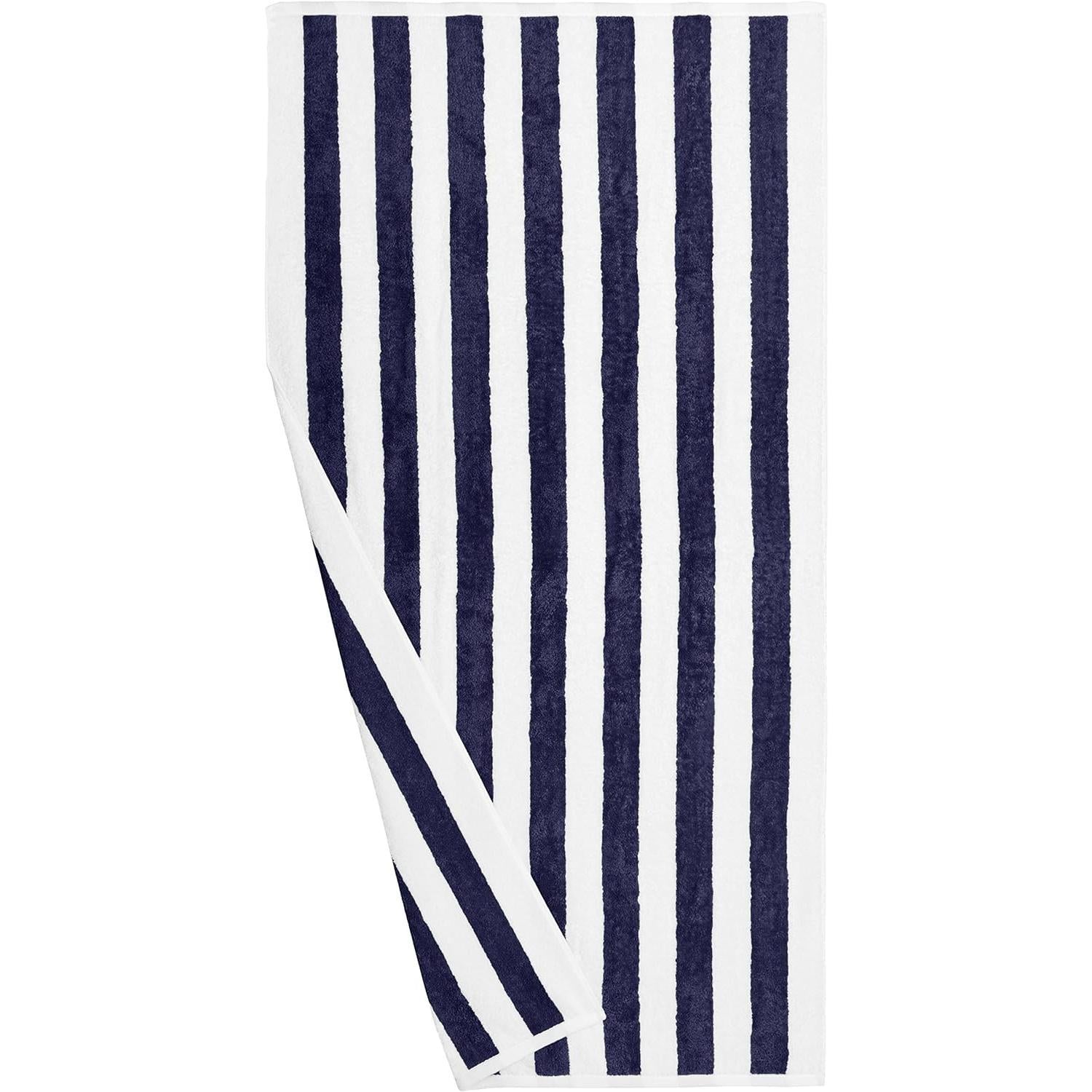 Toalha de praia, pacote com 2, azul marinho, 59,84" C x 29,92" L  Toalha de praia, pacote com 2, azul marinho, 59,84" C x 29,92" L