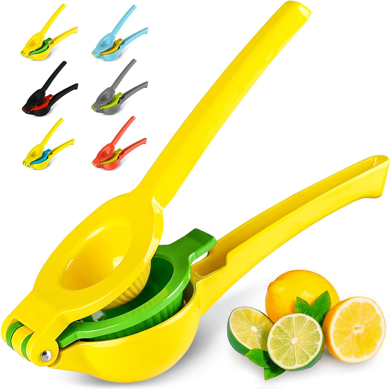 2-In-1 Lemon Squeezer Manual - Sturdy, Max Extraction Hand Juicer Lemon Squeezer Gets Every Last Drop - Easy to Clean Manual Citrus Juicer - Easy-to-Use Lemon Juicer Squeezer-Yellow/Green 2-In-1 Lemon Squeezer Manual - Sturdy, Max Extraction Hand Juicer Lemon Squeezer Gets Every Last Drop - Easy to Clean Manual Citrus Juicer - Easy-to-Use Lemon Juicer Squeezer-Yellow/Green