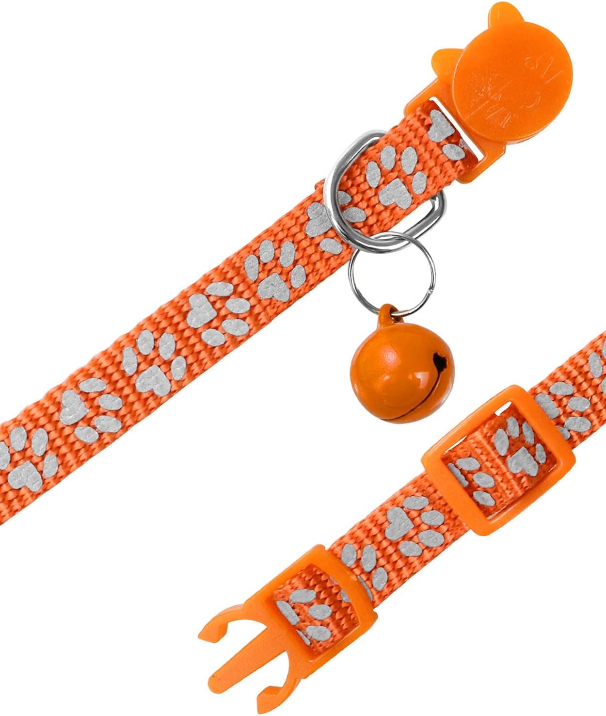 Pacote com 2 coleiras refletivas para gatos, com sino, coleira ajustável para gatinhos, de 7,5 a 12,5 polegadas  Pacote com 2 coleiras refletivas para gatos, com sino, coleira ajustável para gatinhos, de 7,5 a 12,5 polegadas