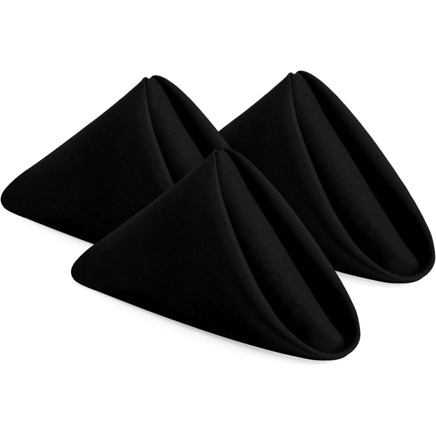 Black Cloth Napkins (12 Pack, 20x20 Inches), Ideal Dinner Napkins for Party, Wedding and Lunch/Dinner Black Cloth Napkins (12 Pack, 20x20 Inches), Ideal Dinner Napkins for Party, Wedding and Lunch/Dinner