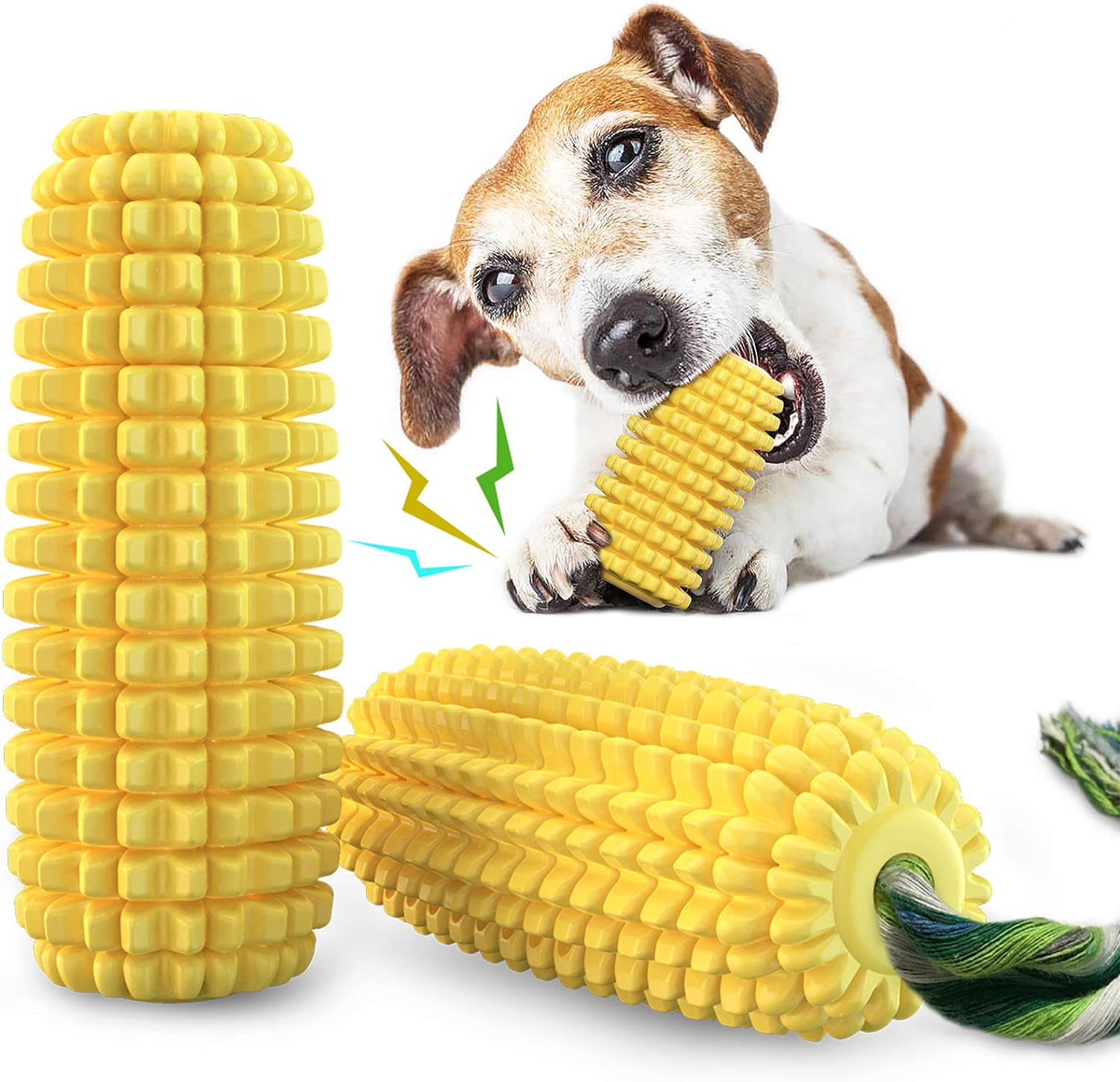 Dog Chew Toys for Aggressive Chewers, Indestructible Tough Durable Squeaky Interactive Dog Toys, Puppy Teeth Chew Corn Stick Toy for Small Meduium Large Breed Dog Chew Toys for Aggressive Chewers, Indestructible Tough Durable Squeaky Interactive Dog Toys, Puppy Teeth Chew Corn Stick Toy for Small Meduium Large Breed