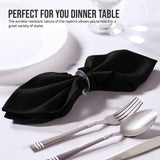Black Cloth Napkins (12 Pack, 20x20 Inches), Ideal Dinner Napkins for Party, Wedding and Lunch/Dinner