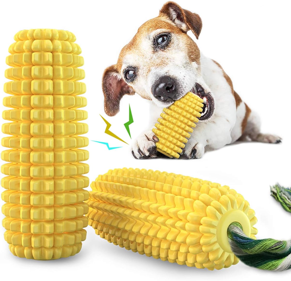 Dog Chew Toys for Aggressive Chewers, Indestructible Tough Durable Squeaky Interactive Dog Toys, Puppy Teeth Chew Corn Stick Toy for Small Meduium Large Breed Dog Chew Toys for Aggressive Chewers, Indestructible Tough Durable Squeaky Interactive Dog Toys, Puppy Teeth Chew Corn Stick Toy for Small Meduium Large Breed