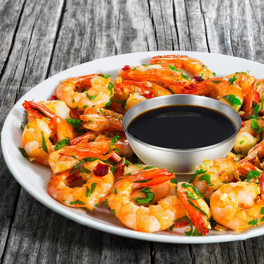 Pacote com 8 pratos de molho de aço inoxidável de 3,2 polegadas, mini pires individuais, tigelas redondas para temperos, tigelas para mergulhar sushi, pratos de aperitivos, prata  Pacote com 8 pratos de molho de aço inoxidável de 3,2 polegadas, mini pires individuais, tigelas redondas para temperos, tigelas para mergulhar sushi, pratos de aperitivos, prata