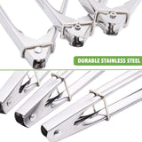 Mini Tongs with Silicone Tips 7-Inch Small Serving Tongs, Set of 3 (Black White Gray)