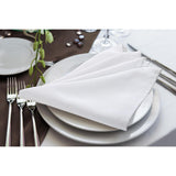 [24 Pack, White] Cloth Napkins 17x17 Inches,Polyester Dinner Napkins with Hemmed Edges, Washable Napkins Ideal for Parties, Weddings and Dinners