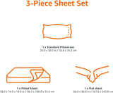 Soft Easy-Wash Lightweight Microfiber 3-Piece Sheet Set, Twin, Light Pink, Solid