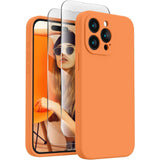 Soft Phone Case for 15 Pro, Silicone Upgraded [Camera Protection] Phone Case with [2 Screen Protectors], Soft Anti-Scratch Microfiber Lining Inside