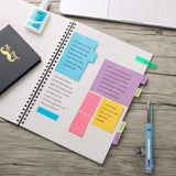 Conjunto de notas adesivas, pacote com 410 unidades, material escolar e de escritório, separadores de notas adesivas para planejador, notas de livro 
