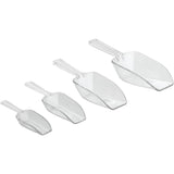 Copos grandes de medição de plástico – Conjunto de 4, comida para animais de estimação, pó de café, colher versátil, 2,25" x 1,25" x 6,5", 1/3 de xícara, transparente 