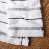 Kitchen Towel 4-Pack Set, Cotton, Grey/White, 16"x26"