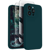 Soft Phone Case for 15 Pro, Silicone Upgraded [Camera Protection] Phone Case with [2 Screen Protectors], Soft Anti-Scratch Microfiber Lining Inside