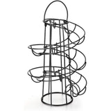 Spiral Egg Skelter Dispenser Rack Metal Storage Holder Display Countertop Black