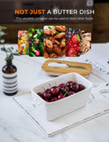 Large Butter Dish with Lid for Countertop Porcelain Butter Container,Double Silicone Seal Butter Dishes with Covers for West or East Coast Butter