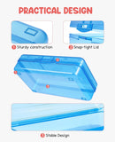 Plastic Pencil Case Box with Lid Snap Closure, Large Capacity School Supplies Storage Organizer Box for s (1)