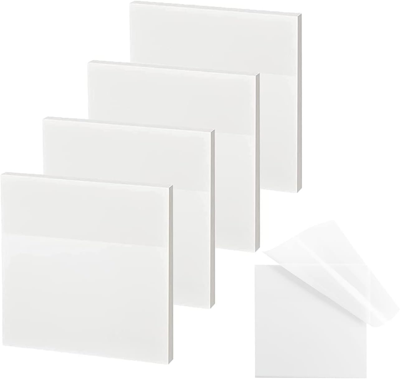 Notas adesivas transparentes - Notas adesivas transparentes 3x3 polegadas, à prova d'água, autoadesivas, translúcidas, para anotações em livros, notas adesivas transparentes para escola e escritório (200 folhas) 
