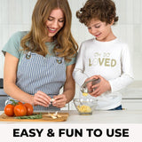 Premium Garlic Press with Soft Easy-Squeeze Ergonomic Handle, Sturdy Design Extracts More Garlic Paste Per Clove, Garlic Crusher for Nuts & Seeds, Professional Garlic Mincer & Ginger Press