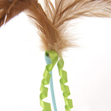 Self Righting Rocking Feather Cat Toy - Blue/Orange, One Size