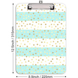 Plastic Clipboard, Standard A4 Letter Size Clip Board for Students, Teacher, s, Low Profile Clip, Decorative Clipboards, Cute Clip Boards Custom Pattern, School Supplies, Striped Spots
