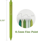 Retractable Black Ink Gel Pens, 0.5mm Fine Point, Stationery Supplies for Home and Office (Set of 6)