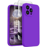 Soft Phone Case for 15 Pro, Silicone Upgraded [Camera Protection] Phone Case with [2 Screen Protectors], Soft Anti-Scratch Microfiber Lining Inside