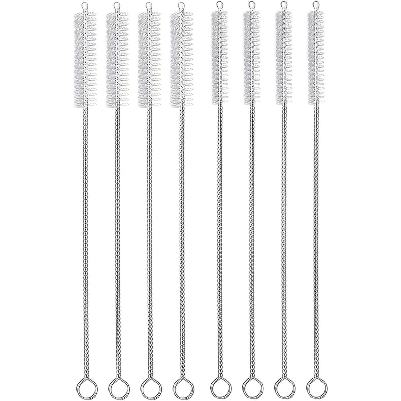 Conjunto de escovas para limpeza de canudos, escova longa de limpeza de 8 peças para canudos em copos, garrafas de água, copos com canudinho e canos, tubos ou alimentadores de beija-flores 