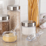 Copos grandes de medição de plástico – Conjunto de 4, comida para animais de estimação, pó de café, colher versátil, 2,25" x 1,25" x 6,5", 1/3 de xícara, transparente 